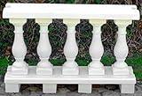 Ancho: 100 cm Casa Padrino balaustrada Art Nouveau Blanco 100 x 25 x A. 66 cm - Barandilla de Piedra Maciza Hechas del concreto más Fino - Balaustradas de Jardín y Terraza