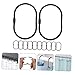 WOONEKY 12pcs Oval Shower Curtain Hooks Rings Rust-Resistant Smooth Glide for Easy Use Elegant Design for Bathroom Fits All Standard Rods