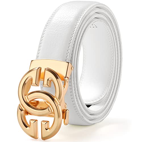 Jekixhua Real Leather Men Ratchet Belt Genuine Cowhide Customizable Fit Strap 1.5 Inch Wide cover
