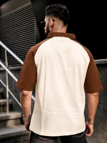 Image of Maniac || Mens || Printed ||Raglan Polo Neck || 3 /4th Sleeve || Cotton ||Oversized ||Polo T-Shirt