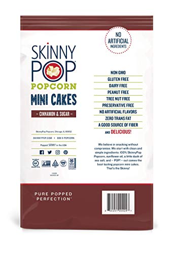 Image of SkinnyPop Cinnamon & Sugar Popcorn Mini Cakes, 4ct, 5oz bags