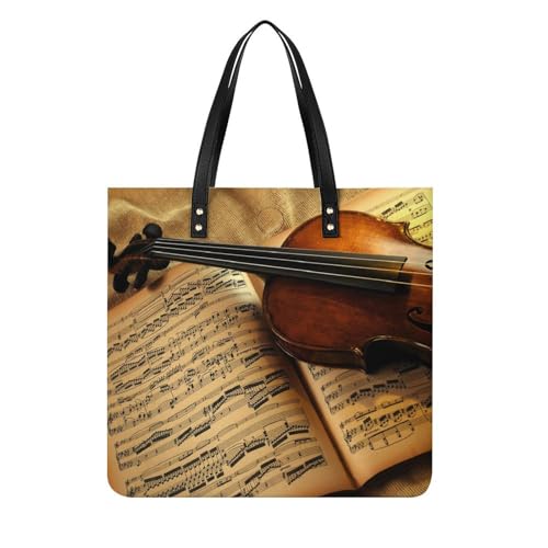 Sac de musique guitare pour femme grand sac à main shopper imprimé 39x39cm