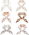 Mikovivi 6pcs Fashion Scarves for Women, Silky Satin Bohemian Head Scarf Tie Multipurpose for Neck Hair Handbags & Purse Accessories
