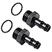 Podavelle 8AN -8 ORB to 3/8 Hose Barb Straight Fitting Adapter Aluminum Black 2PCS