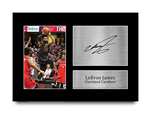 HWC Trading A4 LeBron James Cleveland Cavaliers Cadeaux imprimés photo autographe signée pour les fans de basket-ball - A4
