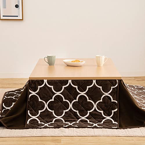 アイリスプラザ こたつセット こたつテーブル + こたつ布団 長方形 120×80cm ヴィンテージこたつ おしゃれ 天板 ナチュラル × 布団 ブラウン SJ-K16-IR