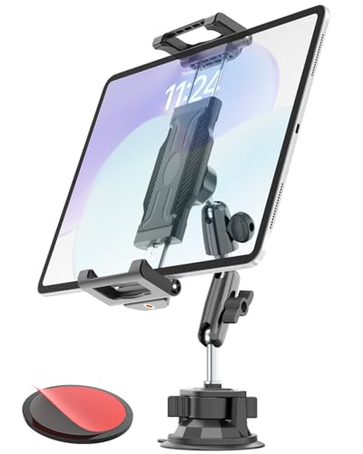 Image of Suction Car Tablet Mount for Windshield /Dashboard, Long-Reach Arm