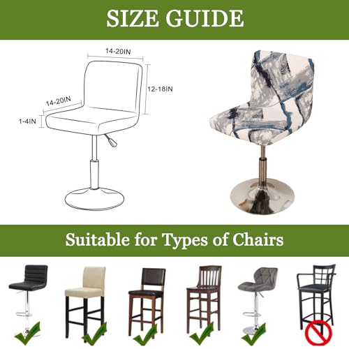 Image of FUANGUI Bar Stool Covers Set of 2, Stretch Bar Stool Chair Cover Slipcovers, Floral Print Counter Stool Bar Chair Covers for Kitchen Pub Dining Room (Geometric Grey)