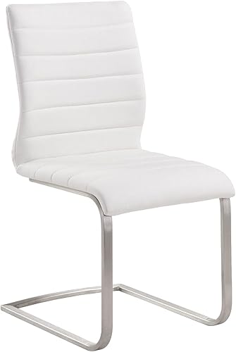 Armen Living Fusion - Silla de comedor, 37 x 18 x 22 pulgadas, color blanco.