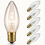 Pallerina 6 Pack C26 LED Replacement Bulbs,3V Clear Torpedo Tip Light Bulbs,E12 Candelabra Light Bulbs Soft White Glass Light for Battery Operated LED Window Candle Lights, Christmas Decor
