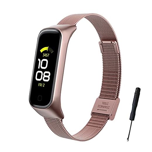 SenMore Rem för Samsung Galaxy Fit 2, rostfritt stål metallband Samsung Galaxy Fit 2 ersättningsarmband rem