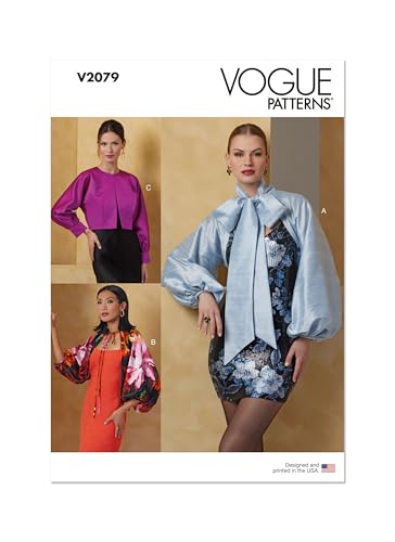 Vogue Sewing Pattern V2079A Misses' Bolero Sleeves in Three Styles A (XS-S-M-L-XL)