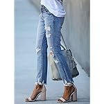 Sidefeel-Women-Distressed-Raw-Hem-Washed-Boyfriend-Jeans-Destroyed-Straight-Leg-Denim-Pants