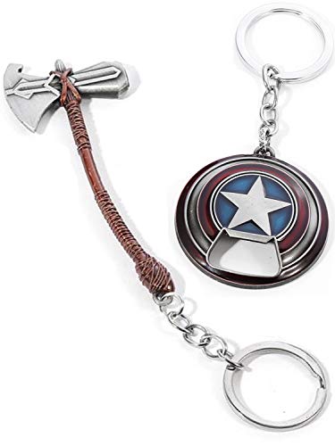 Sio & Tan Captain America Bottle Opener Shield Keychain, Thor Stormbreaker Bottle Opener, Axe Keychain Opener Keyring Key Chain