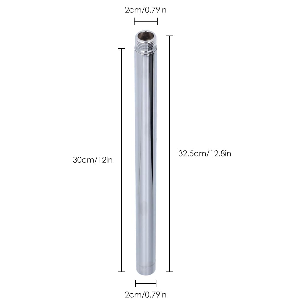 Extensión de Brazo de Ducha, G1/2 20mm Brazo de Extensión de Cabezal de Ducha de 30cm/12pulg. Varilla de Extensión de Ducha de Acero Inoxidable