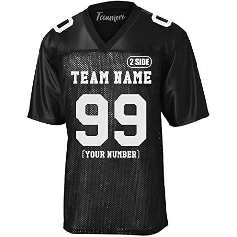 Custom Replica Football Jerseys for Men Personalized Add Your Team Name Number Black Cover