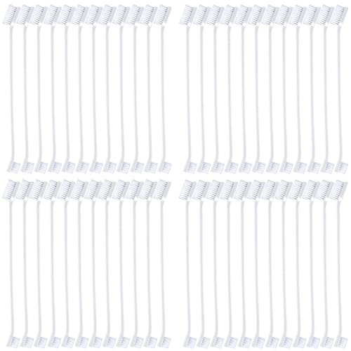 Image of Honeydak Dog Toothbrush Bulk Dual Headed Dental Brushes Dogs Tooth Brushing Kit Long Handle Pet Tooth Brush for Puppy Large Small Cats and Most Pets Teeth Cleaning Dental Supplies(70 Pcs,White)