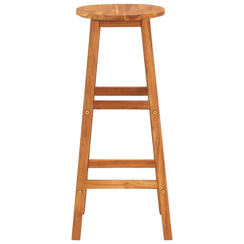 Lot de 4 tabourets de bar en bois massif d'acacia avec repose-pieds et surface revêtue d'huile - Pour l'extérieur
