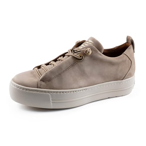 Paul Green Mujer Zapatillas 5017, señora Zapatillas Bajas Ancho: Normal (WMS),Plataforma de la Suela,Zapato bajo,Beige (Black),39 EU / 6 UK