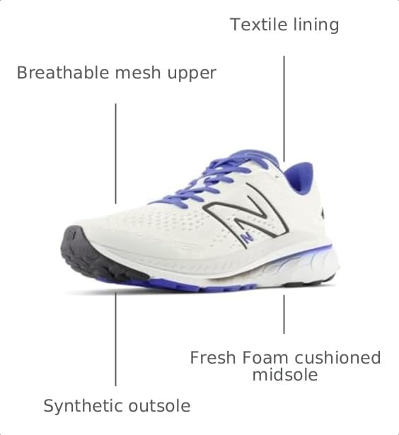 Image of New Balance Men's Fresh Foam 860 V13 Running Shoe, White /Marine Blue, 7 Medium