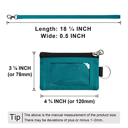 Image of CHENSPRX Minimalist RFID Blocking Small Wallet with ID Window,WaterResistant Zip Id Case Wallet with Lanyard Keychain for Cards,Cash,Travel,Women,Men