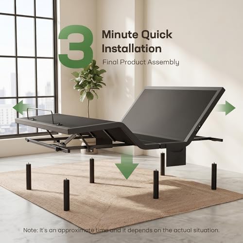 Image of Marsail Split King Adjustable Bed Base Pro, Smart Dual Motor Bed Frame with Massage & App Control, Wireless Remote, Zero Gravity, Anti-Snore, Under Bed Lighting, 3-Min Easy Assembly