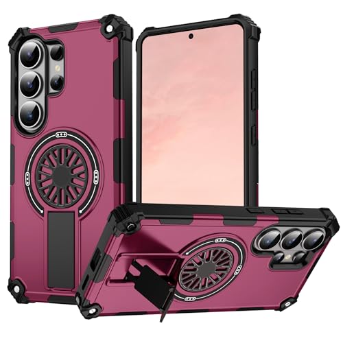 For 2026�N���f��Galaxy S26 Ultra�P�[�X�w�ʓ��{��docomo SC-53G au SCG37�Ή� MagSafe�Ή��ƃ��C�����X�[�d��̌^�����h�~ �X�^���h�@�\ �X�}�z�J�o�[�yMYH�z�M�����N�V�[ S26�E���g�� PC+TPU ��w