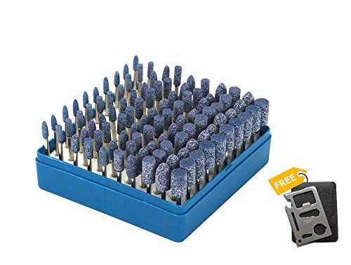 Krost™ 100Pcs Blue 1/8 Inch Shank Abrasive Mounted Stone Grinding Wheel,Head Ceramic Grinding Burr Wheel Set,Rotary Tools Deburring Polishing. (B081RJRWNR) Amazon Price History, Amazon Price Tracker
