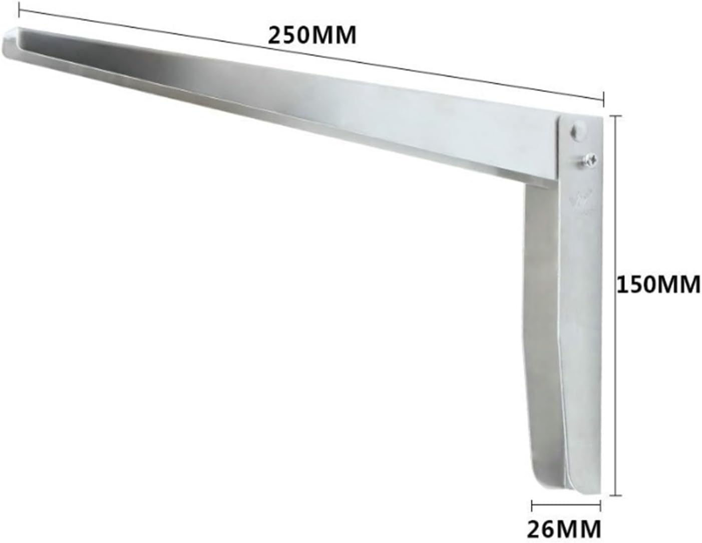 2Pcs Folding Shelf Bracket Wall Mounting Stainless Steel Shelf Support Easy to Use, for DIY Home Storage