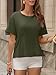 UNCLECAT Womens Workout Tops Summer Peplum T Shirts Short Sleeve Crewneck Fashion Tee Army Green
