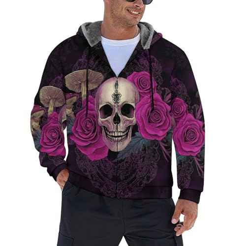 Manteau sweat-shirt chaud avec doublure polaire isolante veste à capuche zippée homme rose