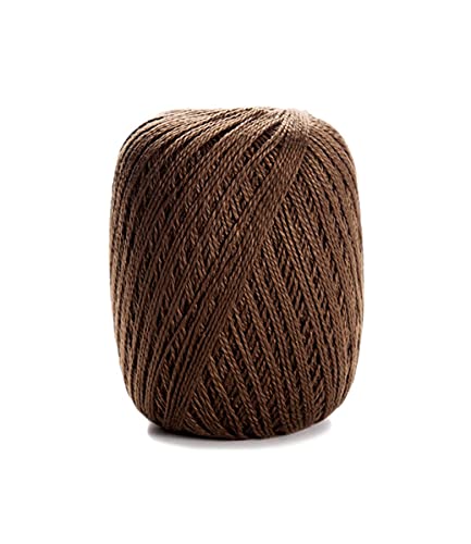 Image of CIRCULO Anne Yarn for Crocheting & Knitting, 100% Mercerized Brazilian Virgin Cotton, Soft Fingering Weight, 547 Yds, 5.19 Oz - Color 7382 Chocolate