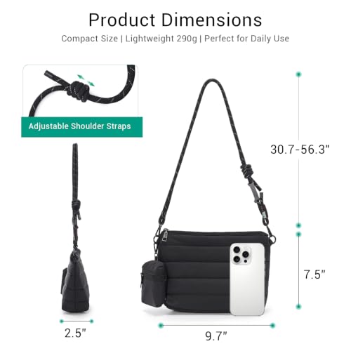 Acuario bolso cruzado para mujer tipo bolso tote acolchado miniatura 3