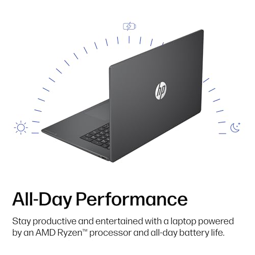 Image of HP OmniBook 3 17.3 inch Laptop PC, FHD Display, AMD Ryzen 3 30, 8 GB RAM, 512 GB SSD, AMD Radeon 610M Graphics, Windows 11 Home, Mica Silver, 17-dp0199nr