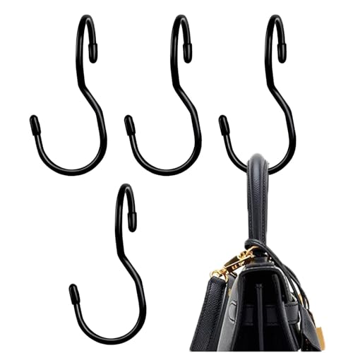 Ganchos en forma de S, 4 ganchos de metal en forma de S, almacenamiento de utensilios de cocina para ollas, utensilios, ropa, bolsos, toallas de baño, plantas de jardín, accesorios