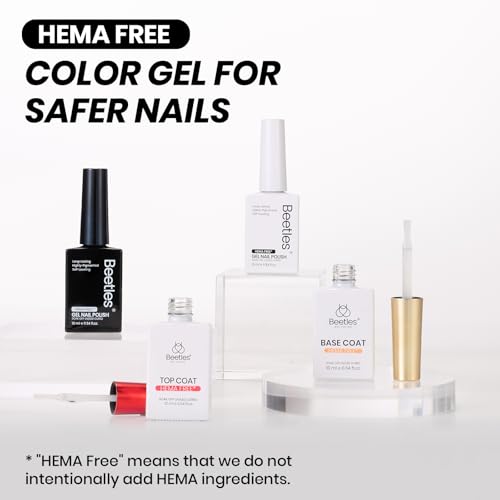 Image of Beetles Black White Gel Polish - Twin Dialogue Collection, 4pc 10ML French Nails HEMA-FREE Black and White Colors with Base Top Coat Uv LED Lamp Salon DIY at Home Nails