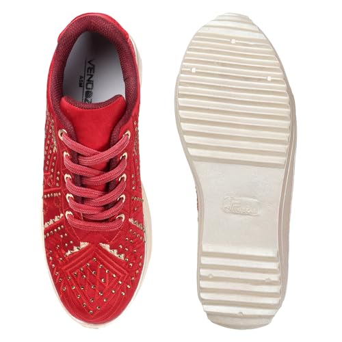 Image of Vendoz Women Wedding Party Golden Sneakers