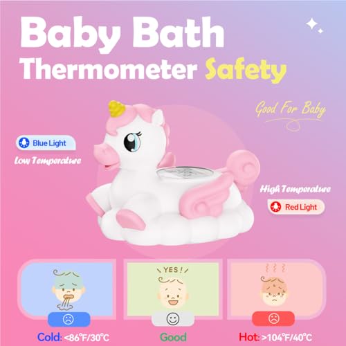 Image of Baby Bath Thermometer Newborn Digital Unicorn Baby Bath Temperature Thermometer for Infant Bathtub Water Floating Rubber Toy WP01