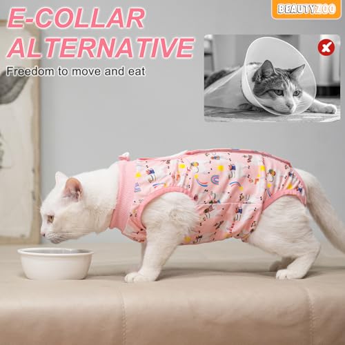 Image of BEAUTYZOO Cat Surgery Recovery Suit, Female Spay, Male Neuter, 2 Pack