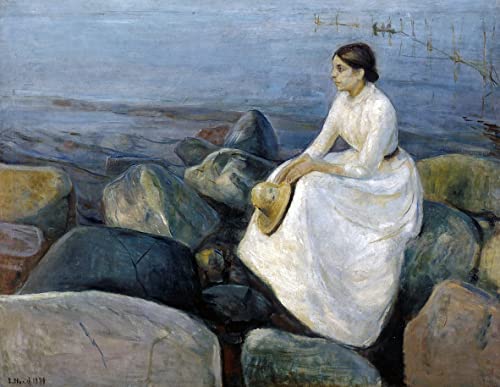 Moderne Art Murale Edvard Munch Nuit d'été 60x90cm pour habiller un grand mur blanc sans effort