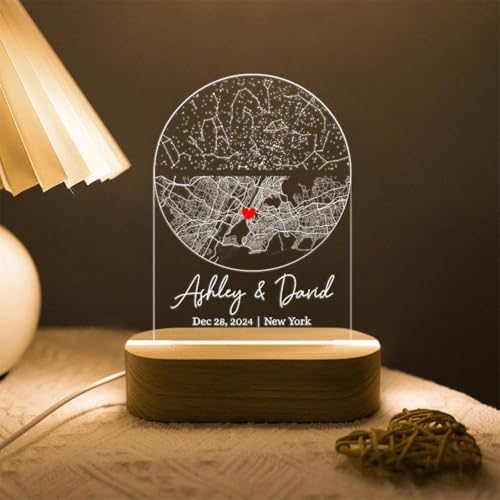 Personalized Star Map Night Light with Colors