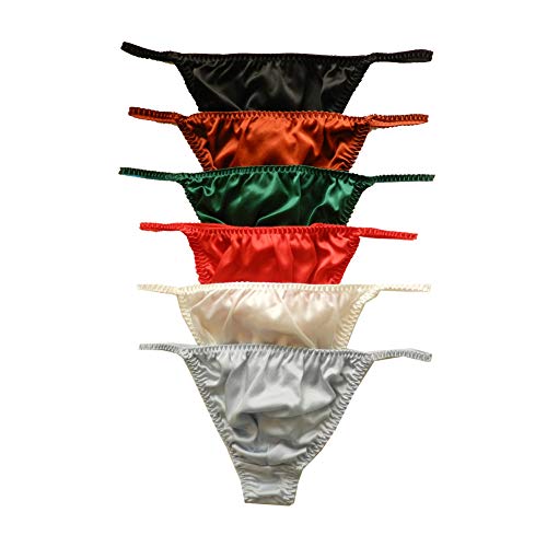 Yavorrs 6pcs men's 100% silk panties g-strings thongs size s m l …
