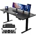Produktbild JUMMICO HöHenverstellbarer Schreibtisch 160 x 70 cm L-förmiger Schreibtisch Höhenverstellbar Elektrisch,Ergonomie Gaming Tisch mit Haken (Schwarz)