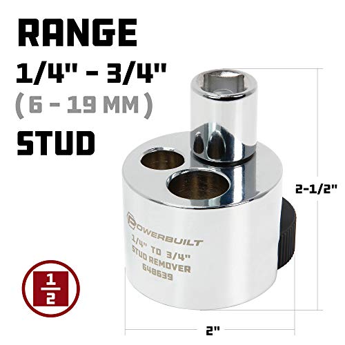 Powerbuilt 648639 Extrator de pino de 0,6 cm a 0,9 cm, prata