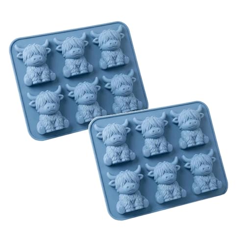 Molde de silicona para cubitos de hielo vaca Highland 3D miniatura 1
