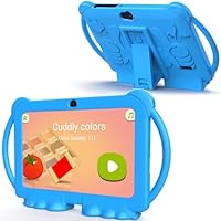 Kids Tablet, 7 inch Android Tablet for Kids, 4GB RAM 32GB ROM 1TB Expand, Toddler Tablets with Parental Control, IPS Screen, Dual Camera, Educational, Games, Shockproof Case for Boys/Girls (Blue)