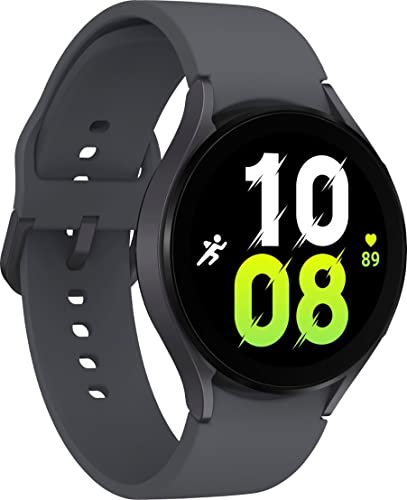 Samsung Galaxy Watch 5 (44mm, WiFi + 4G LTE) 1.4" Super AMOLED Smartwatch GPS Bluetooth w/ Advanced Sleep Coaching, Bioactive Sensor, Water Resistant R915U (Generic Charger, Graphite) (Renewed)