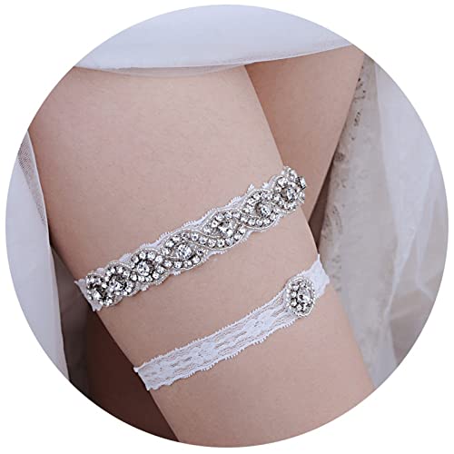 Jarretières nuptiales en dentelle blanche pour mariage élégant et accessoire de cosplay féminin