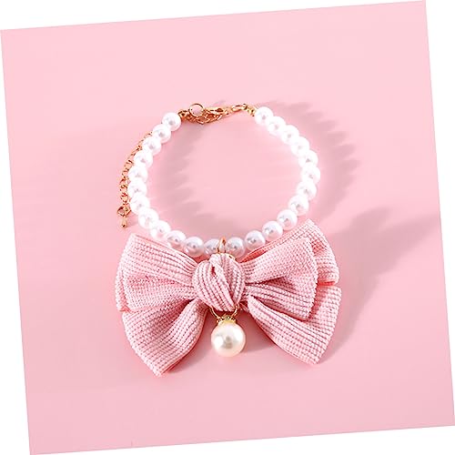 Collar de gato resistente al desgaste con lazo elegante y perlas 6