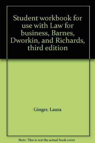 Student workbook for use with Law for business,... 0256036179 Book Cover